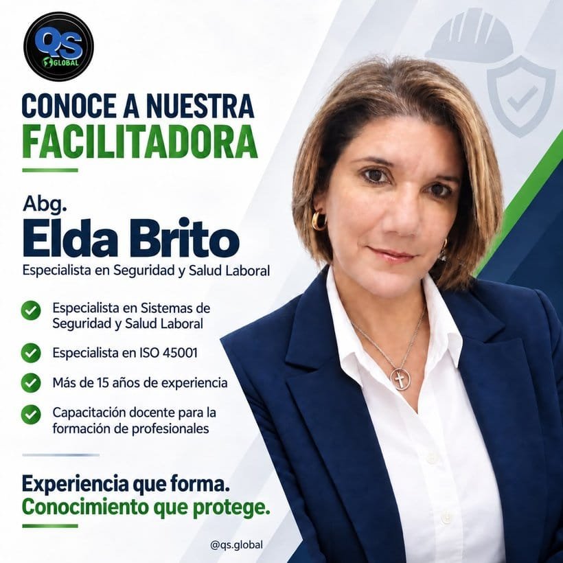 Abg. Elda Brito, facilitadora del curso ISO 45001